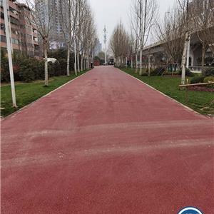 郑州北三环人行道红色沥青摊铺